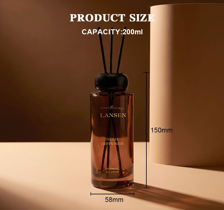 200ml cylindrical reed diffuser bottle size drawing 150mm height 58mm diameter