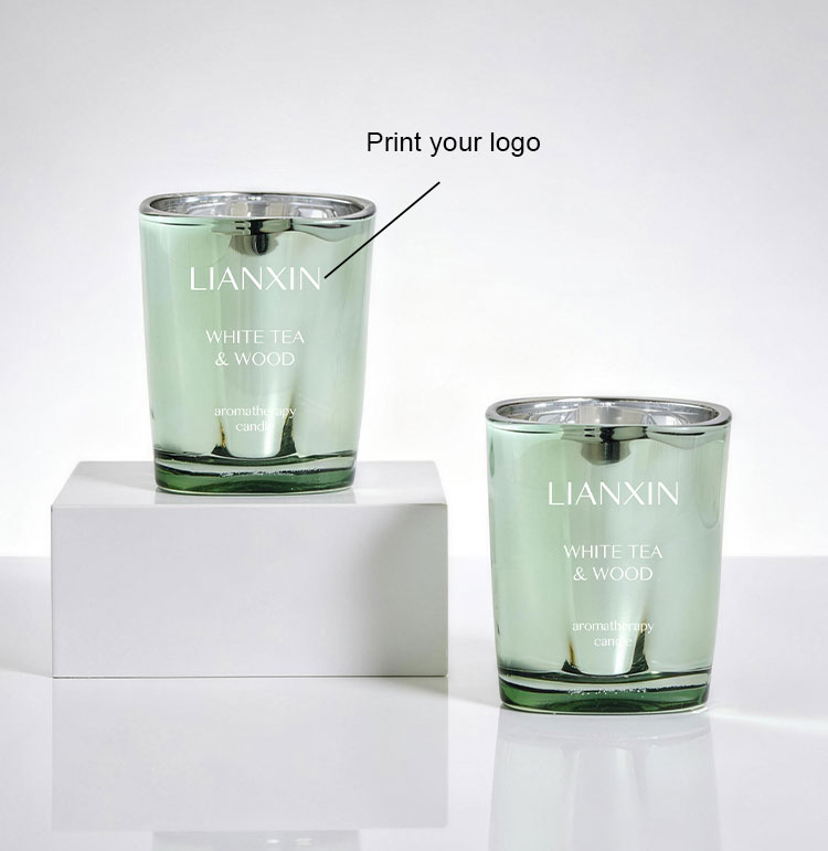 67ml Metallic Mint Green Glass Candle Jar for Mini Candles 5 67ml mint green glass candle jar with custom logo printing option
