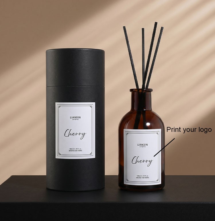 100ml Amber Glass Round Shoulder Reed Diffuser Bottle 6 custom 100ml amber glass reed diffuser bottle print your logo on the label