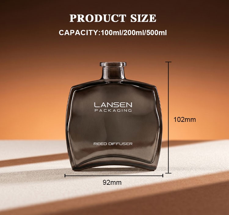 Square Glass Reed Diffuser Bottle 100ml 200ml 500ml 5 square glass reed diffuser bottle sizes 100ml 200ml 500ml 102mm 92mm