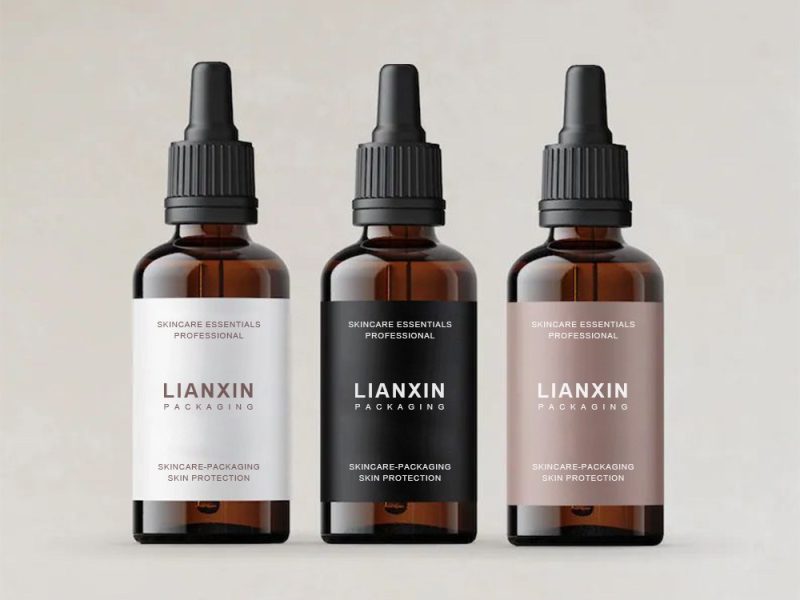 empty amber dropper bottle