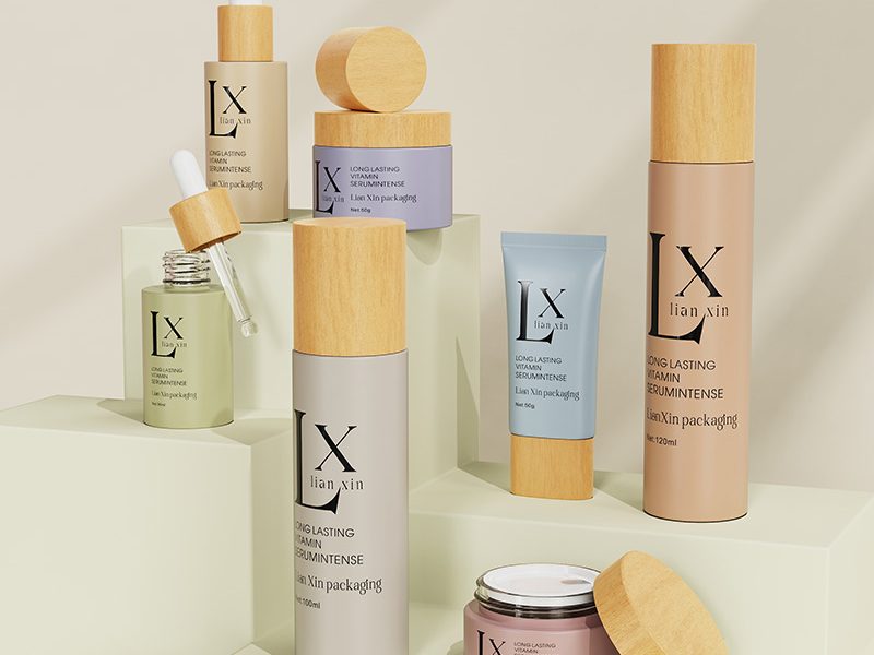 custom design bamboo cosmetic packaging